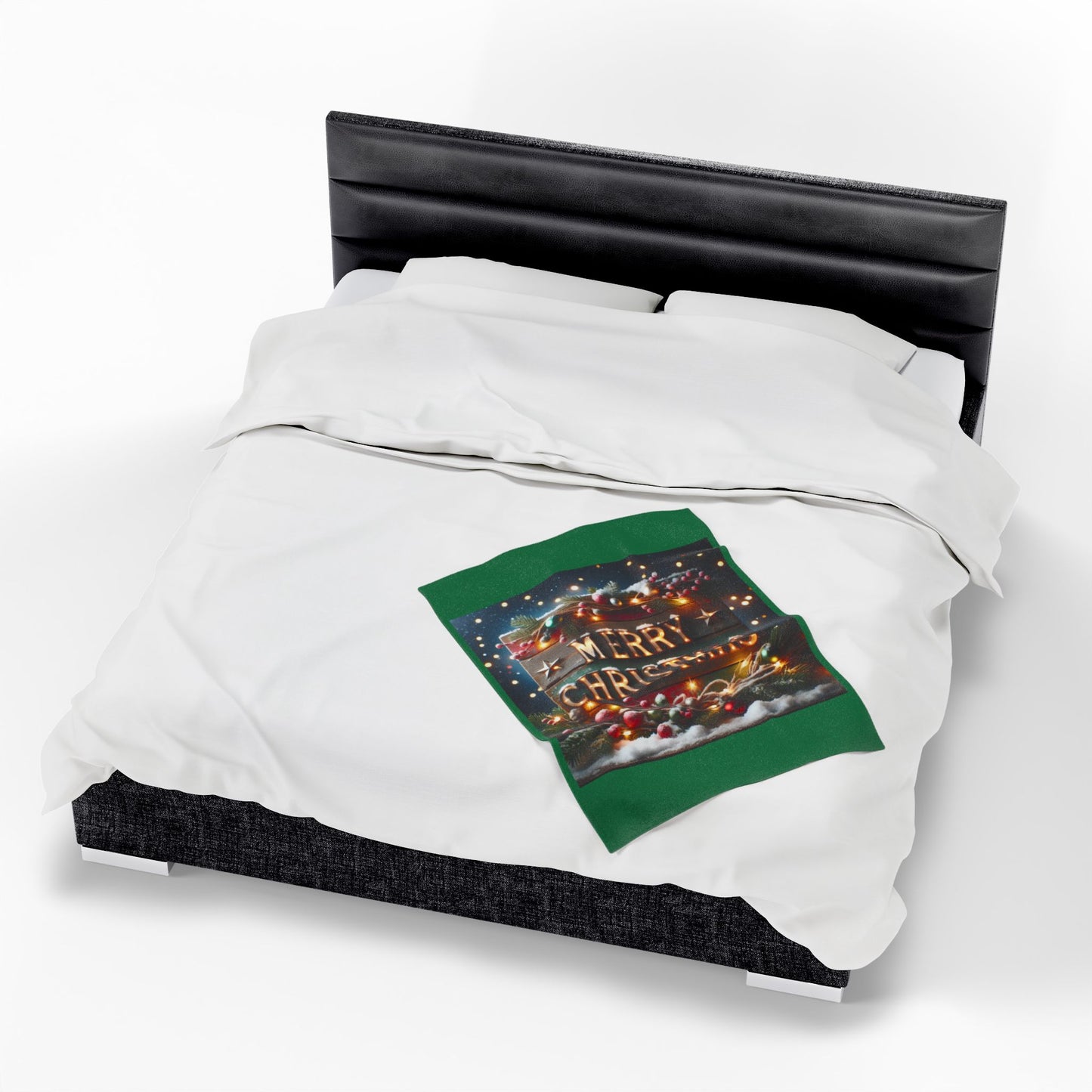 MERRY CHRISTMAS Velveteen Plush Blanket