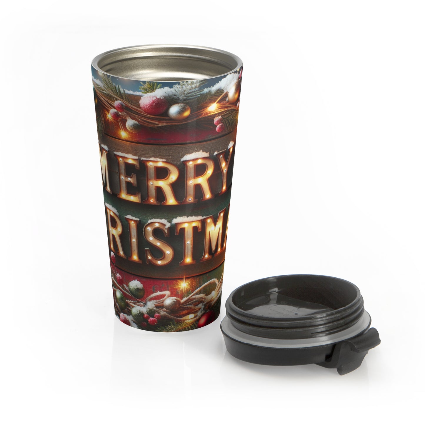 merry CHRISTMAS Stainless Steel Travel Mug