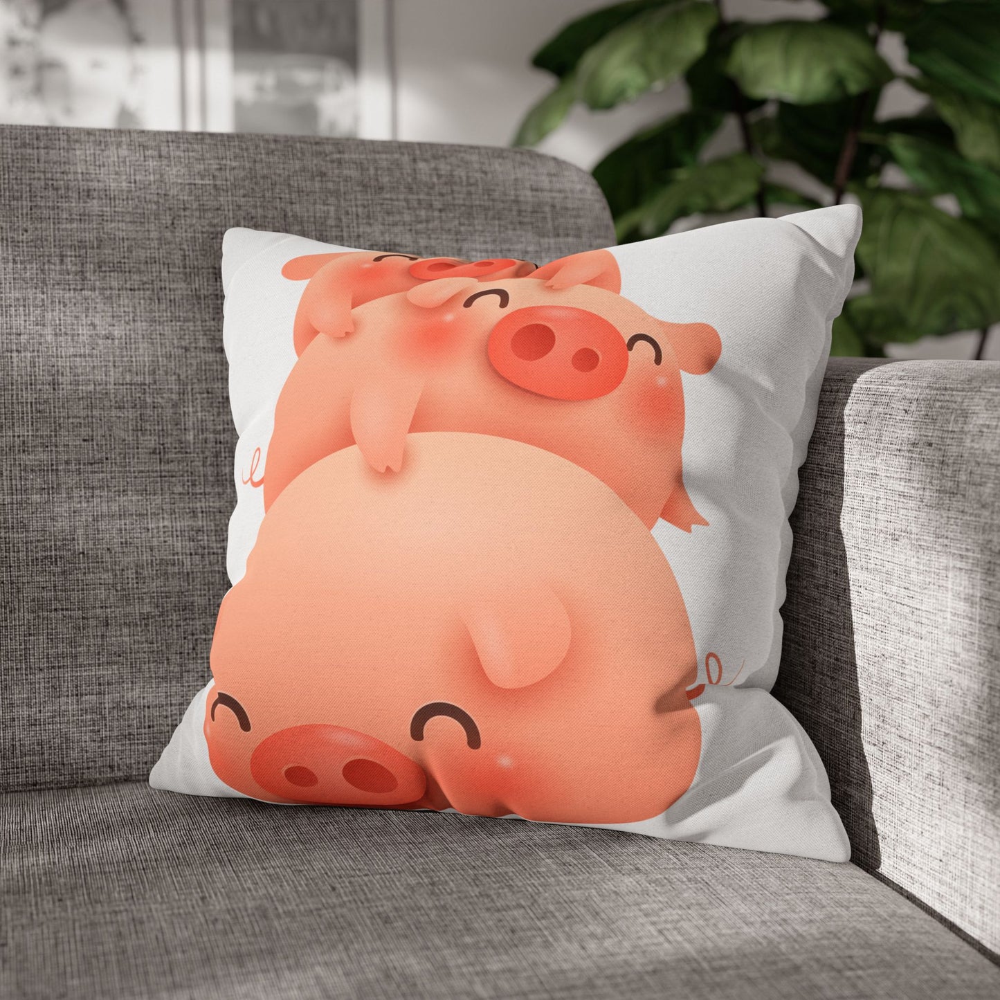 Spun Polyester Square Pillowcase