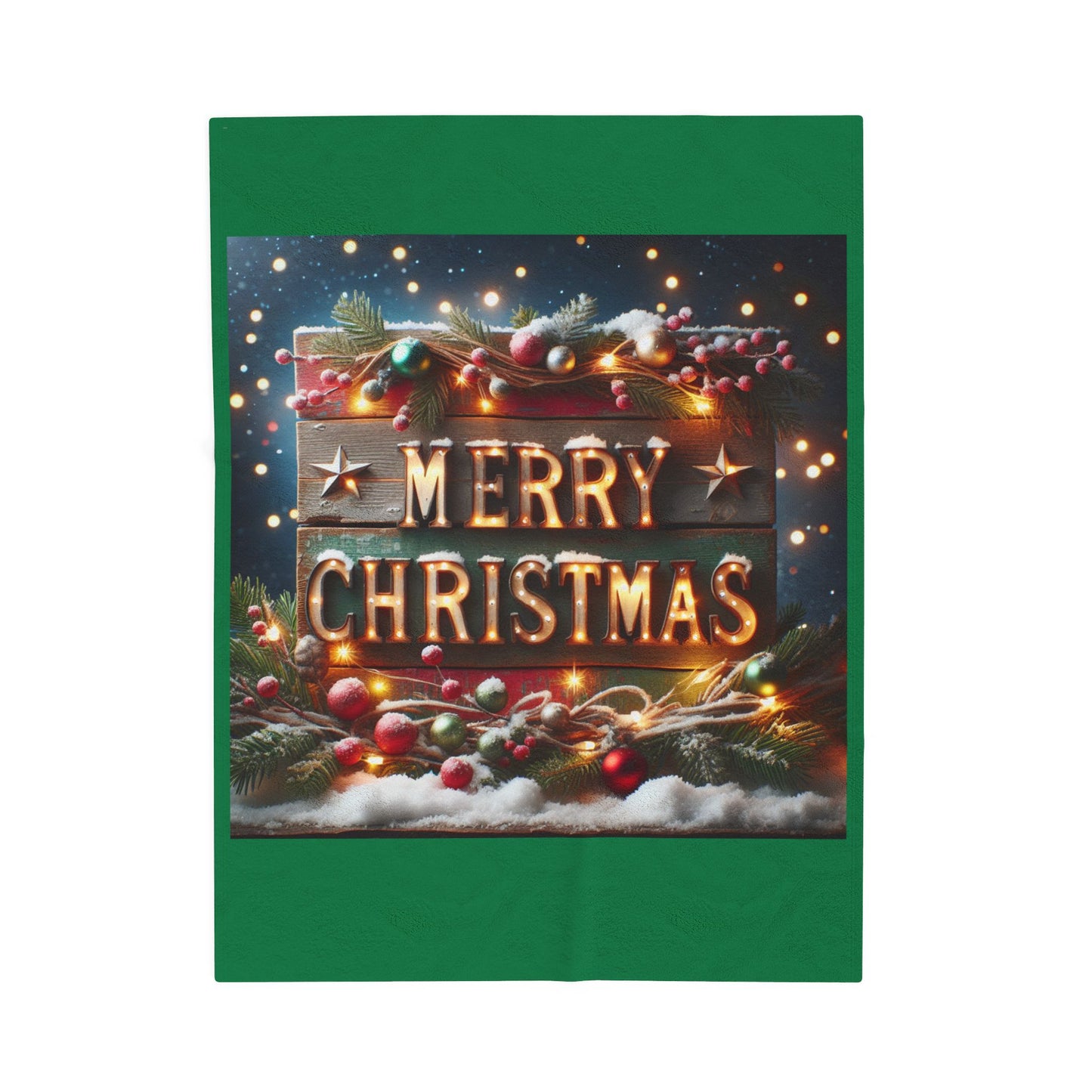 MERRY CHRISTMAS Velveteen Plush Blanket