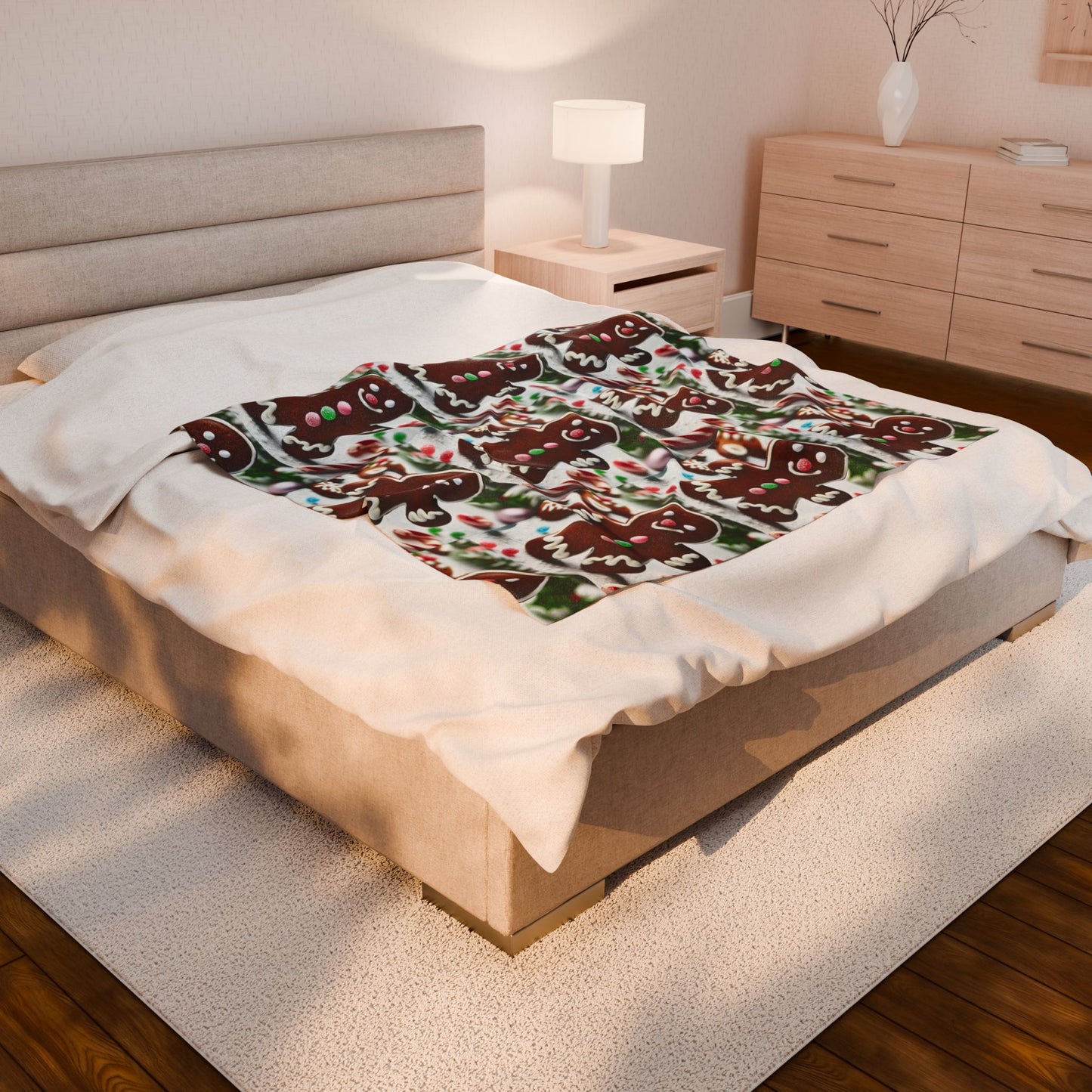 GINGERBRED Velveteen Plush Blanket