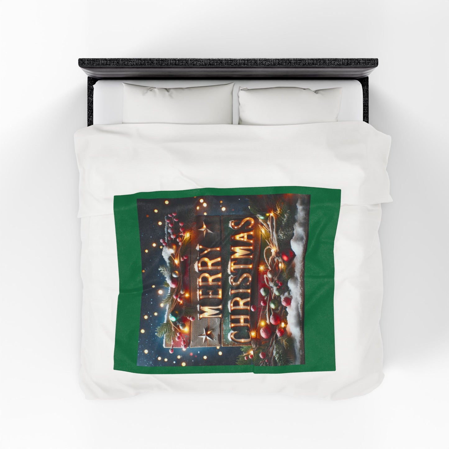 MERRY CHRISTMAS Velveteen Plush Blanket