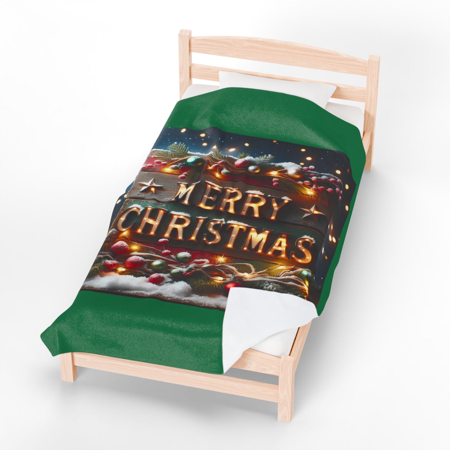 MERRY CHRISTMAS Velveteen Plush Blanket