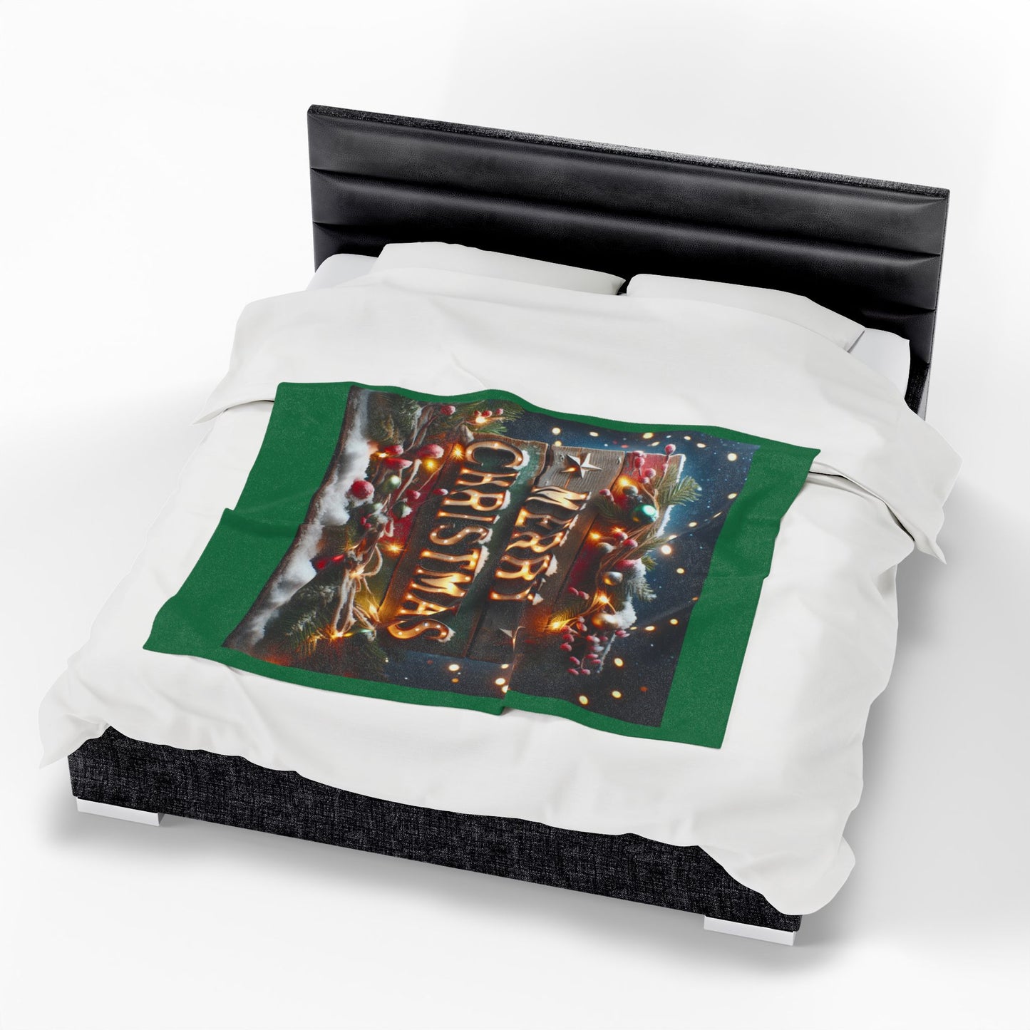 MERRY CHRISTMAS Velveteen Plush Blanket