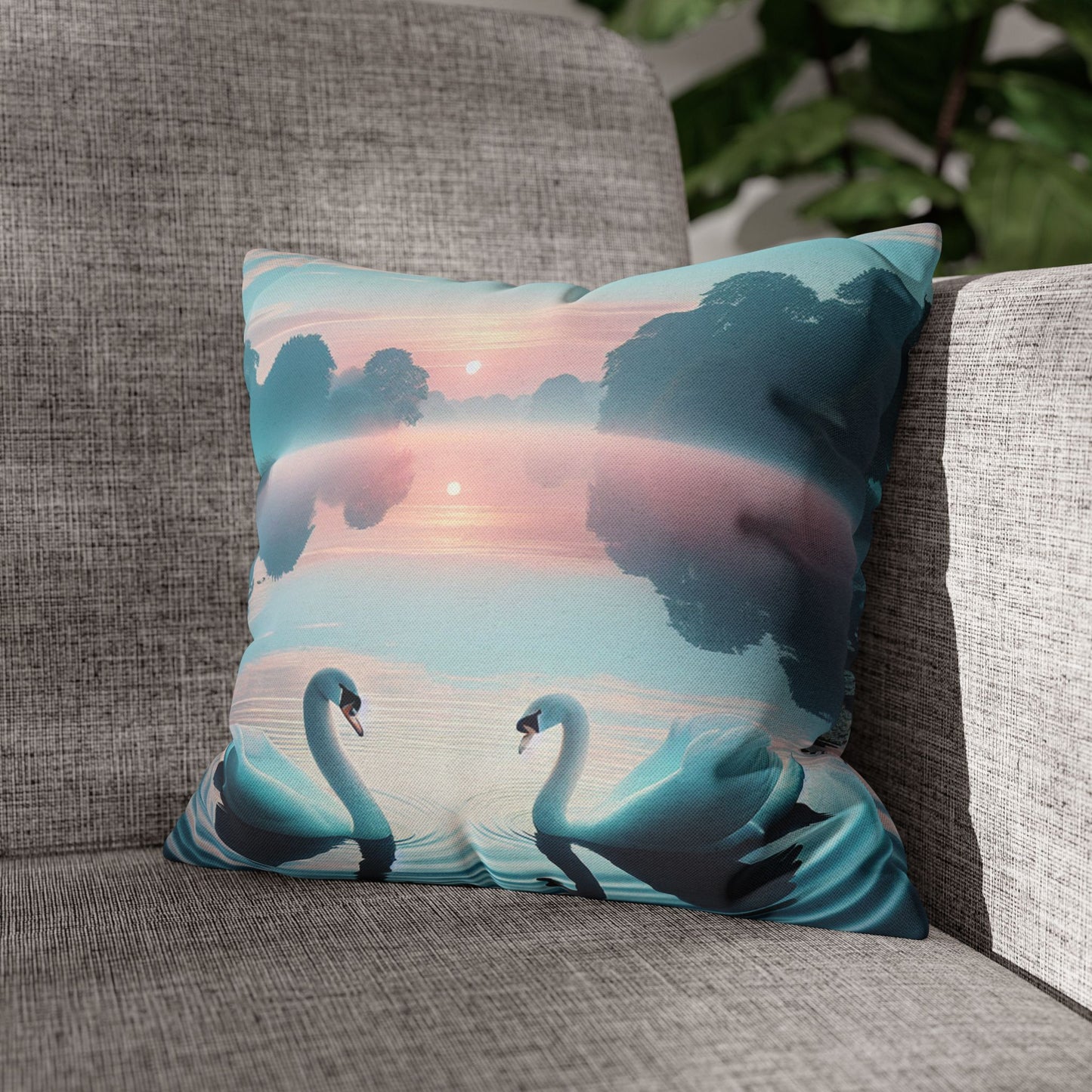 Spun Polyester Square Pillowcase