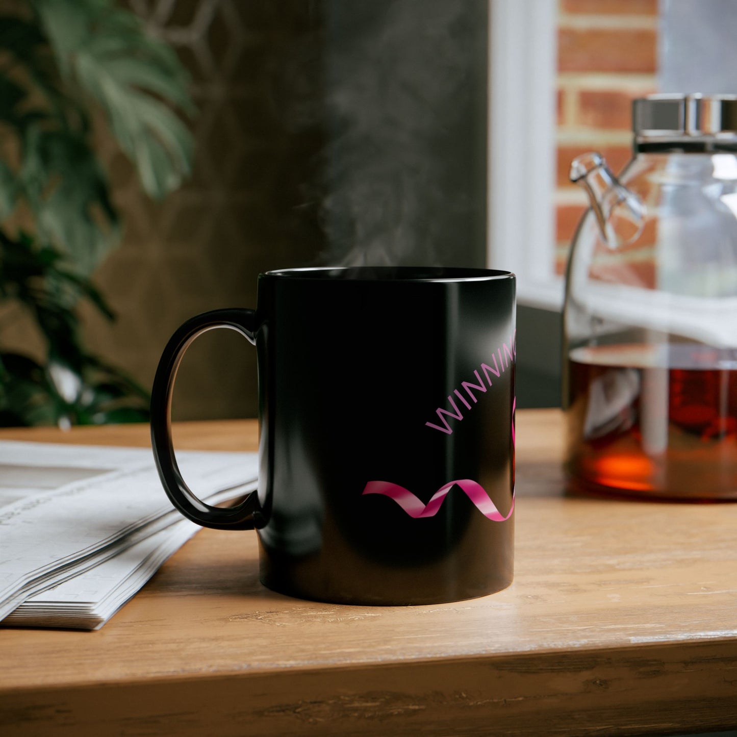 WINNING THE BATTLE Black Mug (11oz, 15oz)