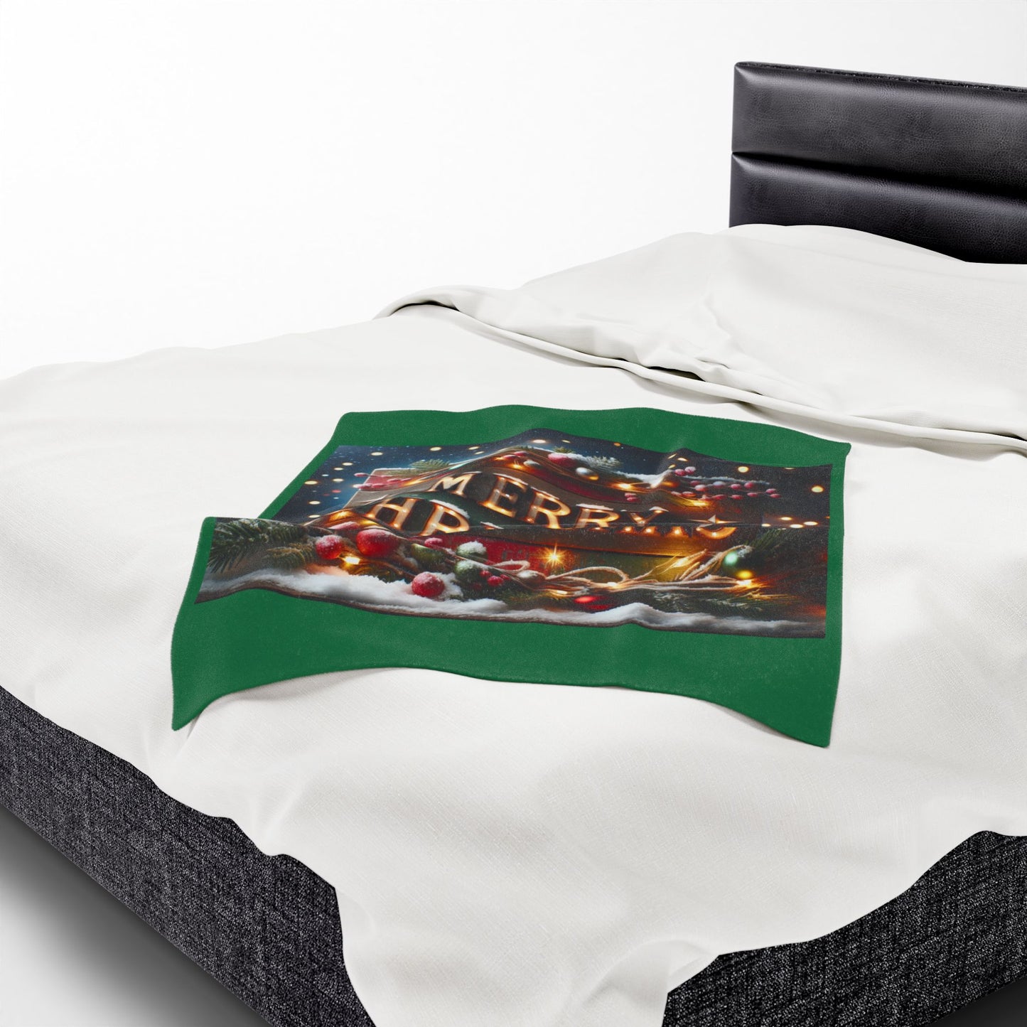 MERRY CHRISTMAS Velveteen Plush Blanket