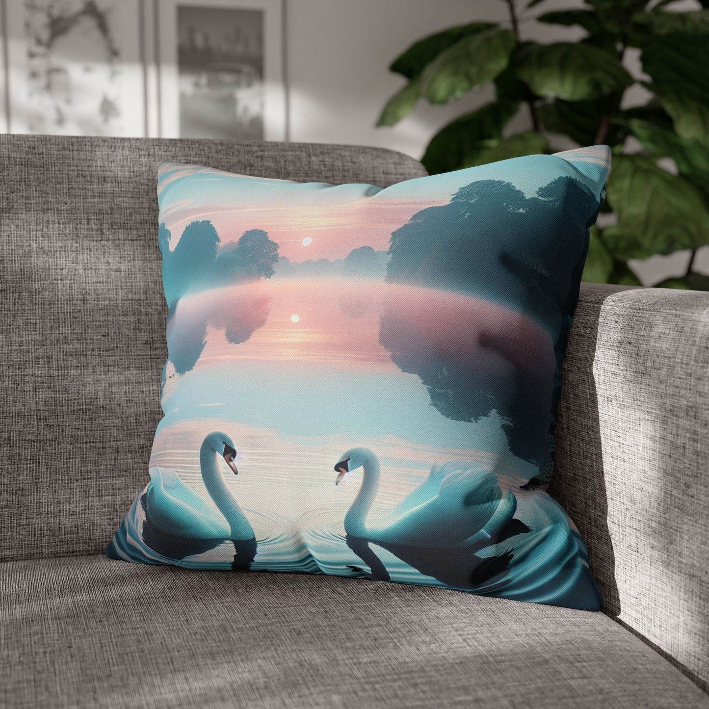 Spun Polyester Square Pillowcase