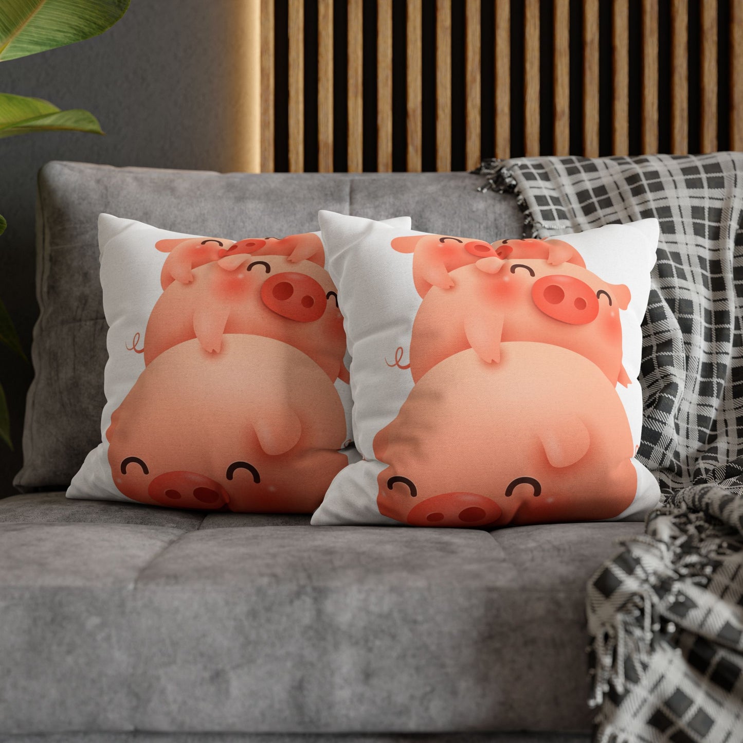 Spun Polyester Square Pillowcase