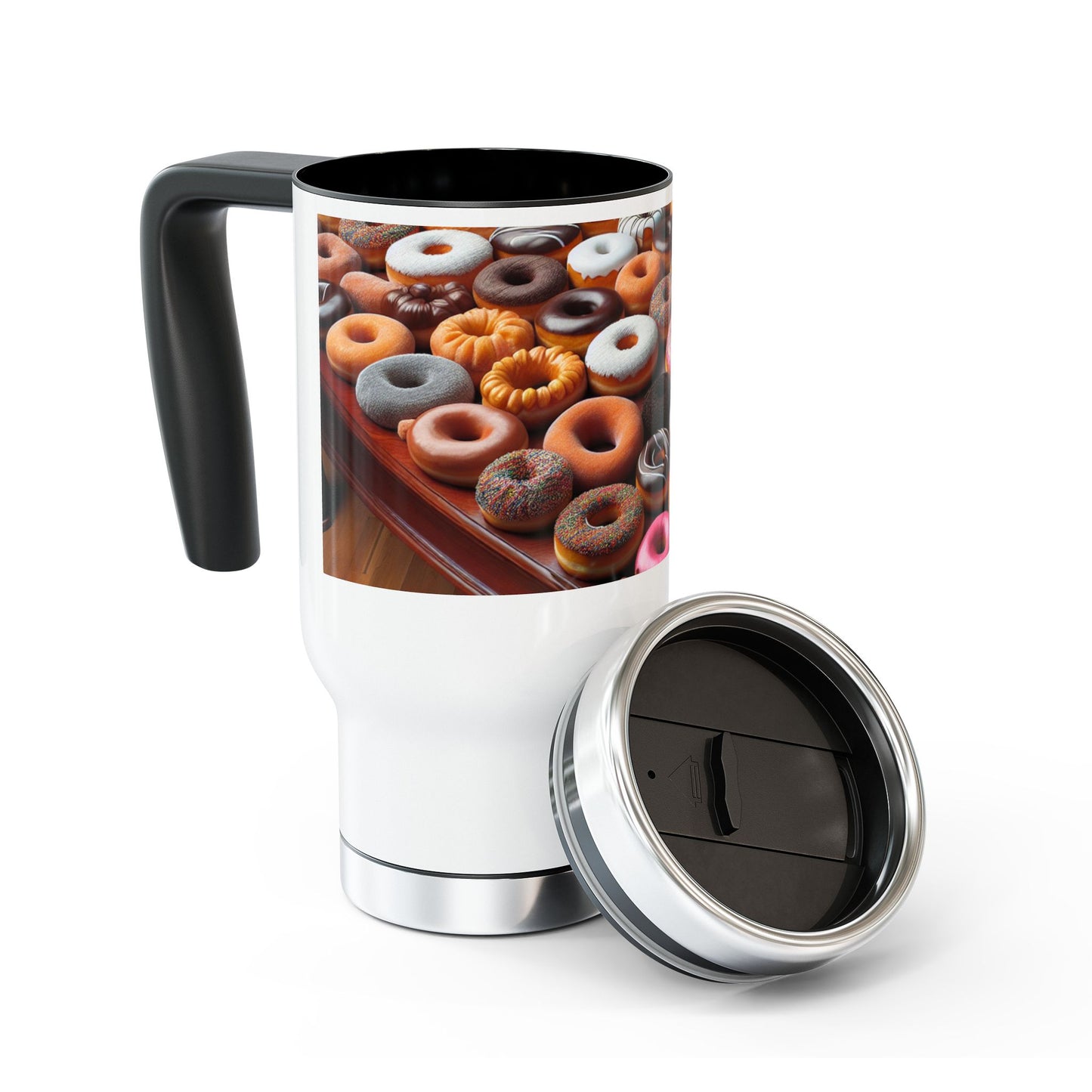 Stainless Steel Travel Mug with Handle, 14oz