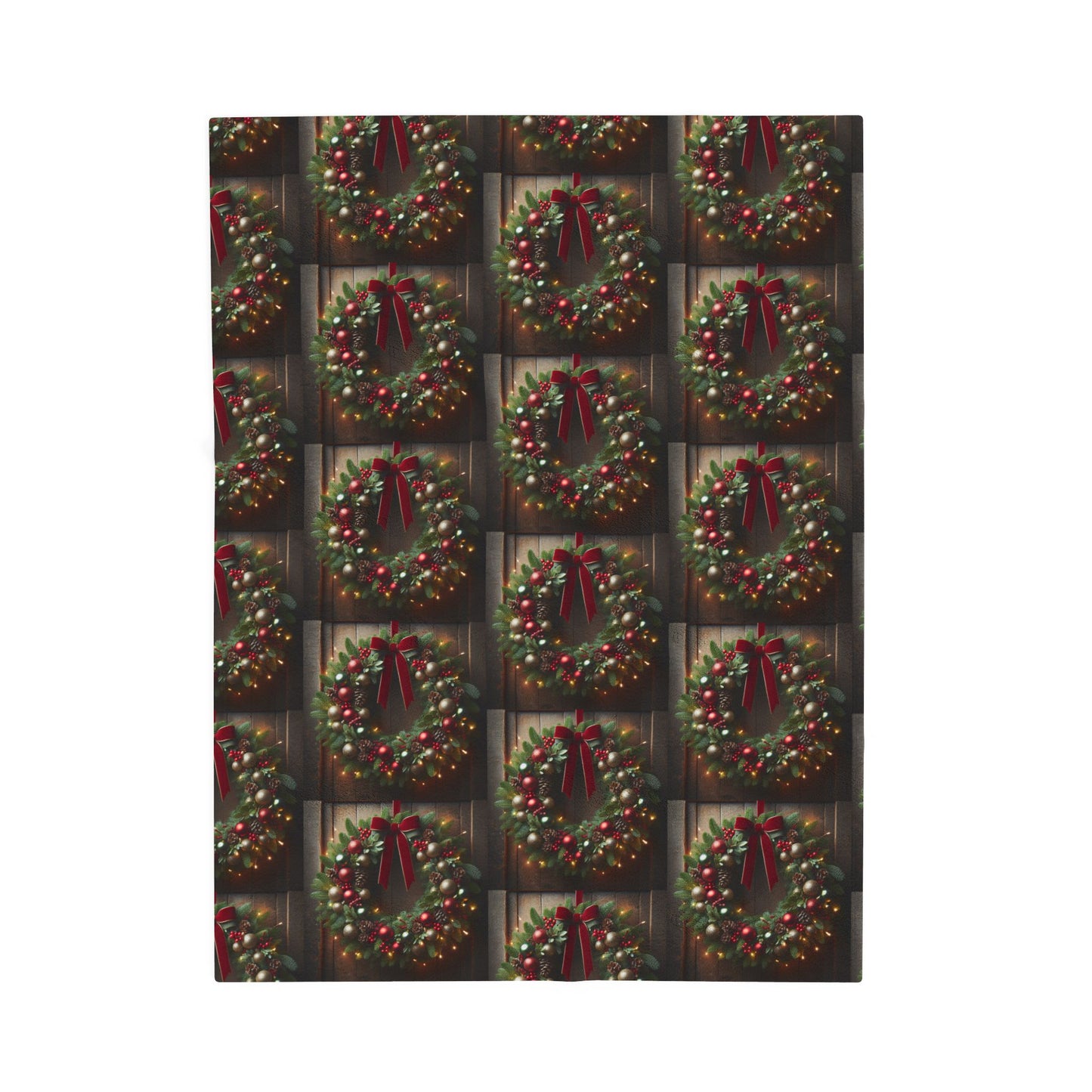 CHRISTMAS WREATH Velveteen Plush Blanket