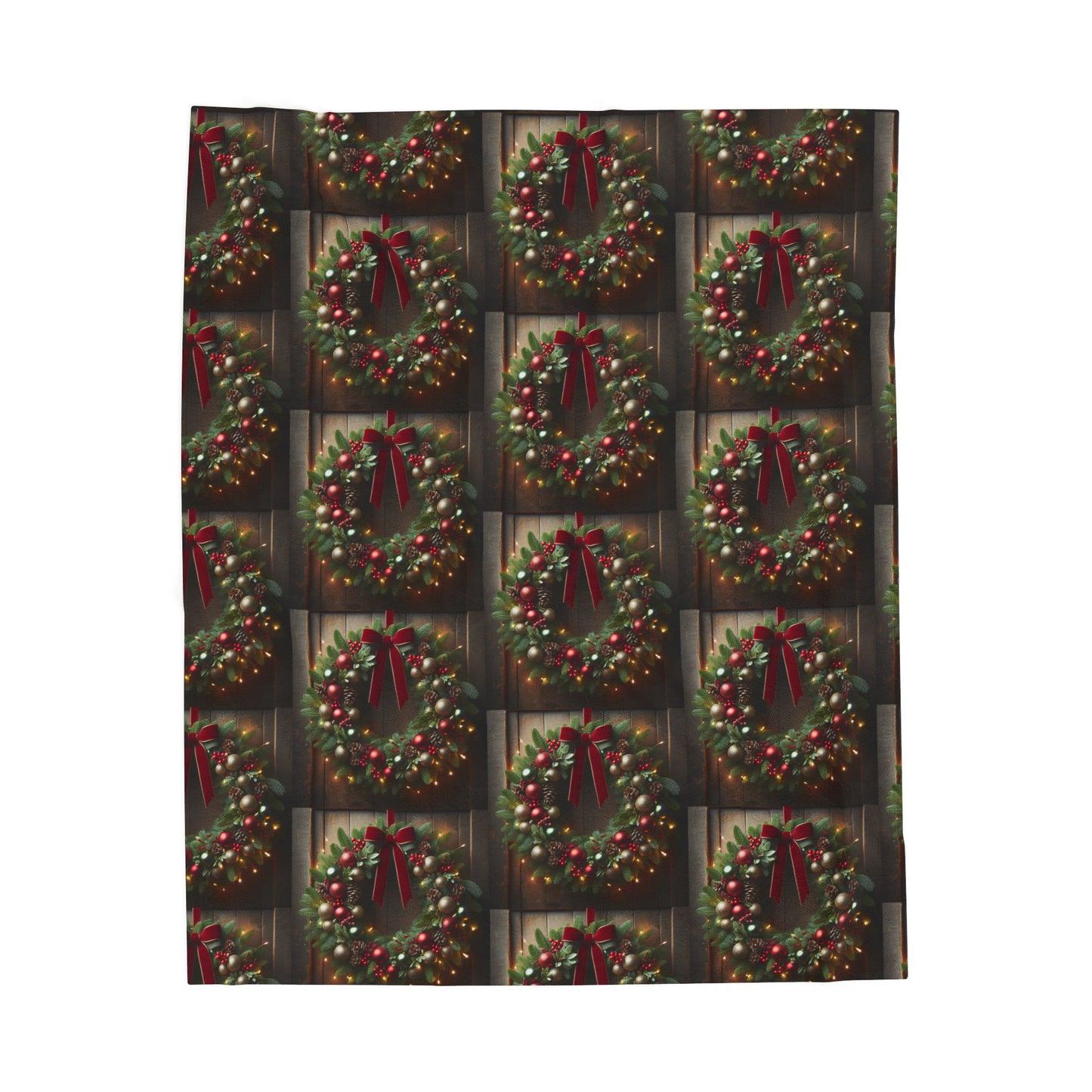 CHRISTMAS WREATH Velveteen Plush Blanket