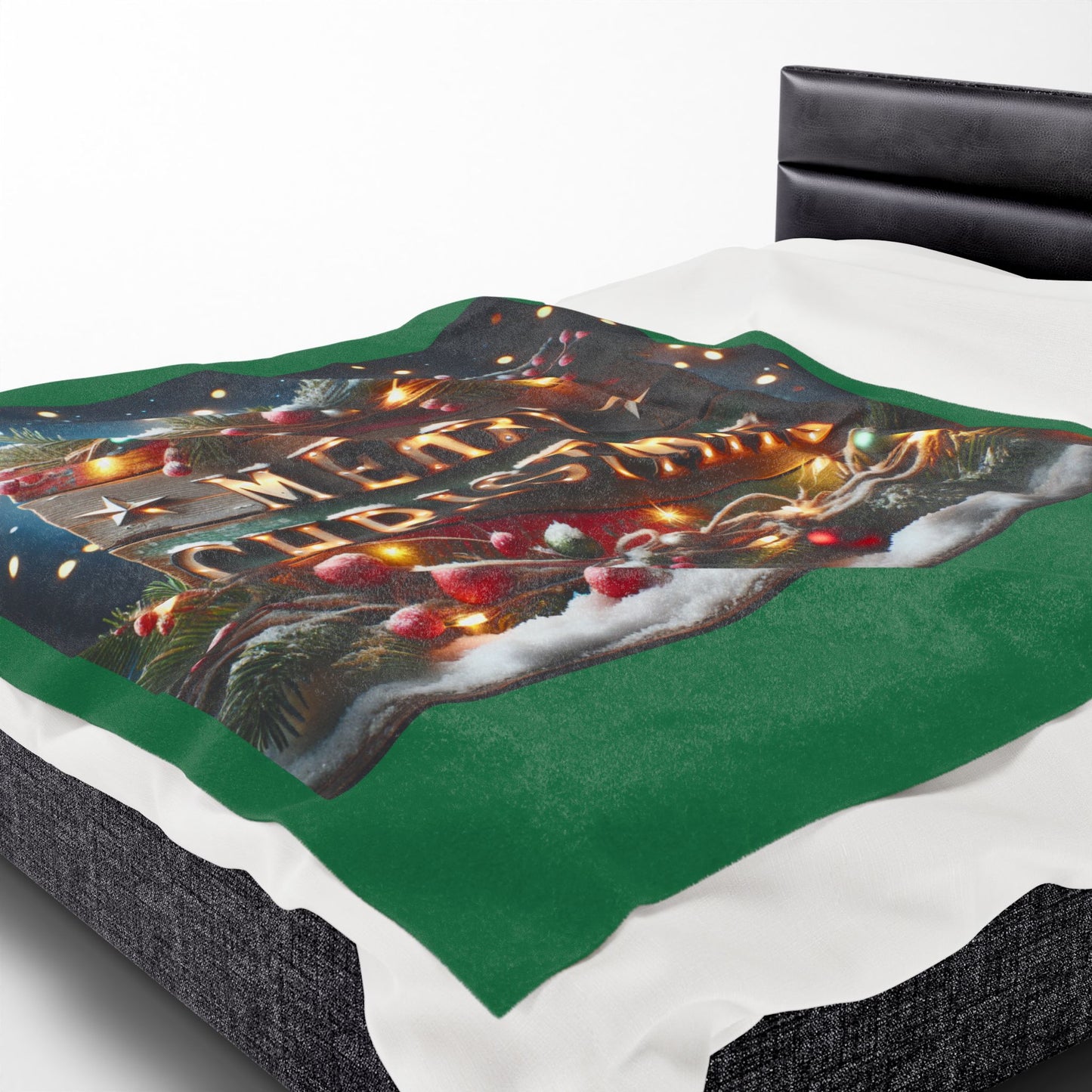 MERRY CHRISTMAS Velveteen Plush Blanket