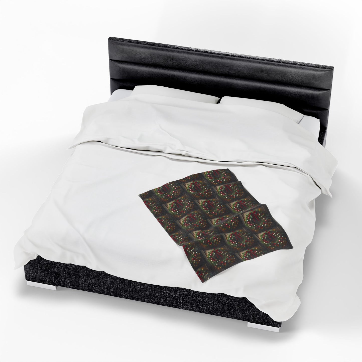 CHRISTMAS WREATH Velveteen Plush Blanket