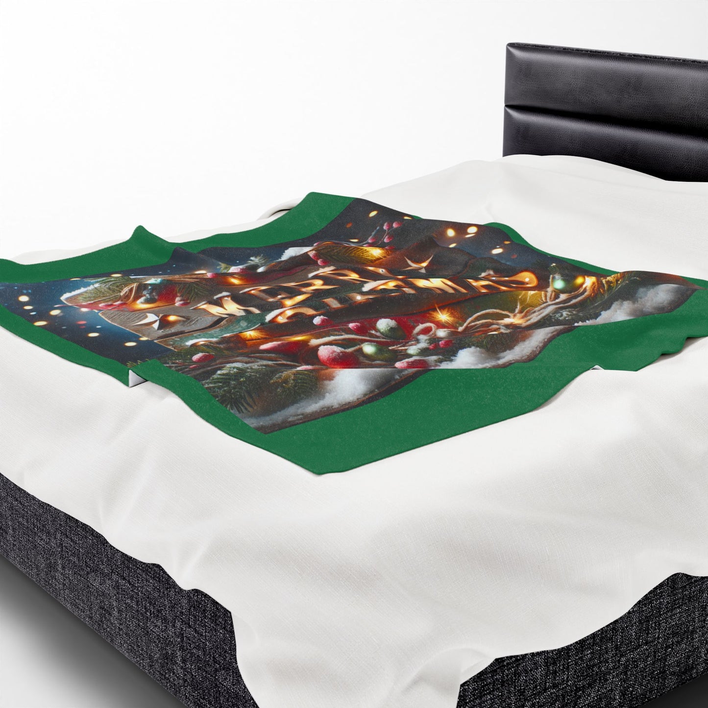 MERRY CHRISTMAS Velveteen Plush Blanket