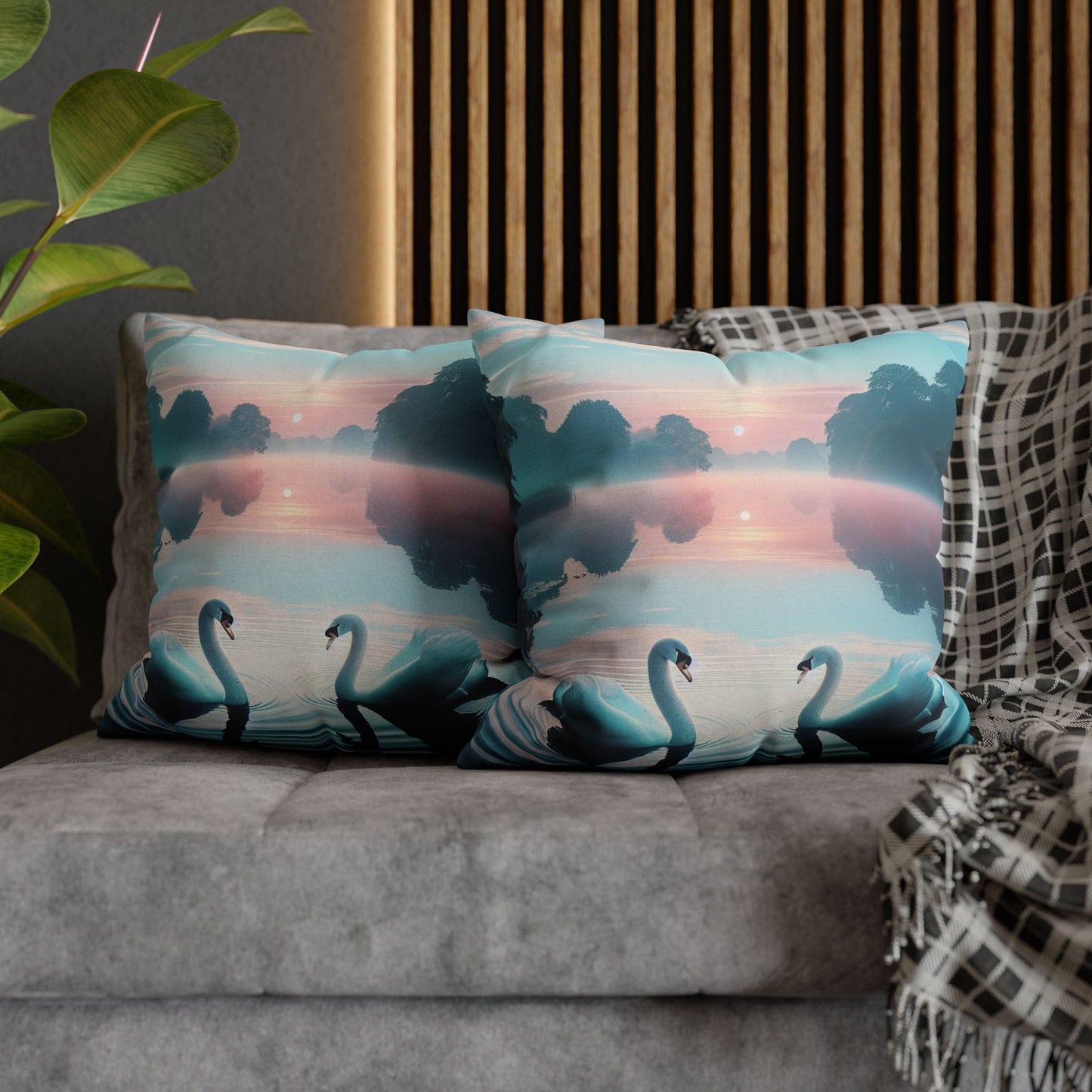 Spun Polyester Square Pillowcase