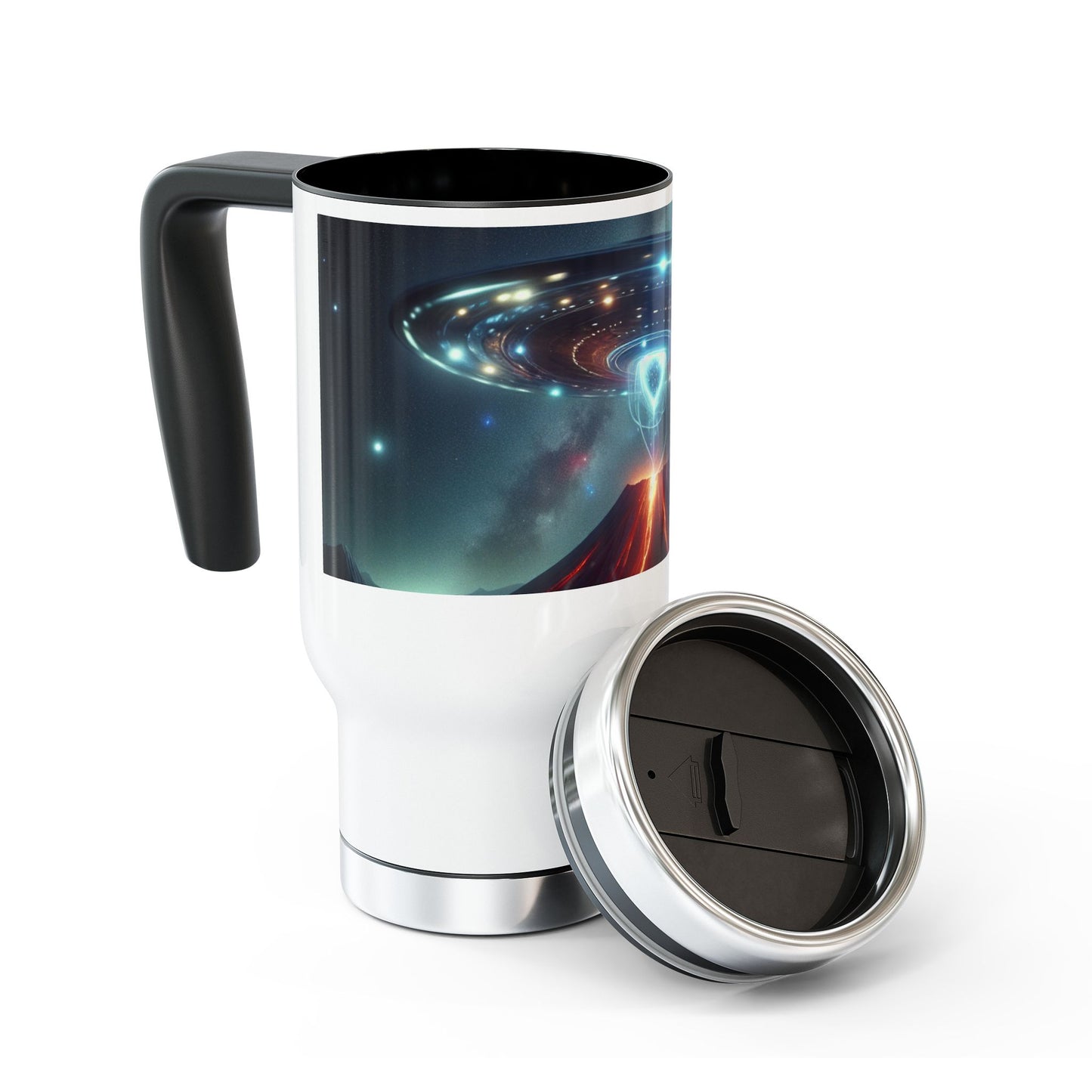 Stainless Steel Travel Mug with Handle, 14oz