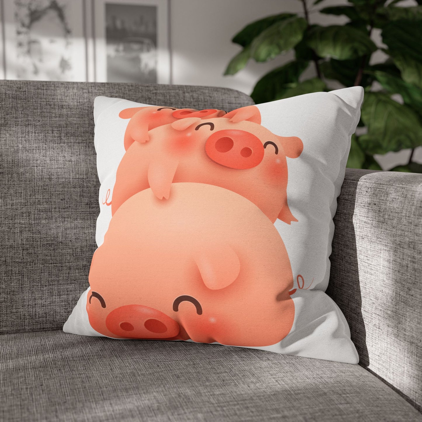 Spun Polyester Square Pillowcase