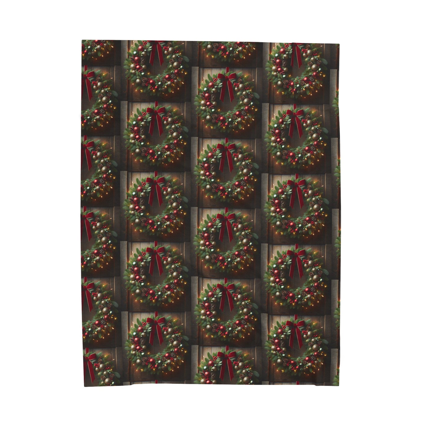 CHRISTMAS WREATH Velveteen Plush Blanket