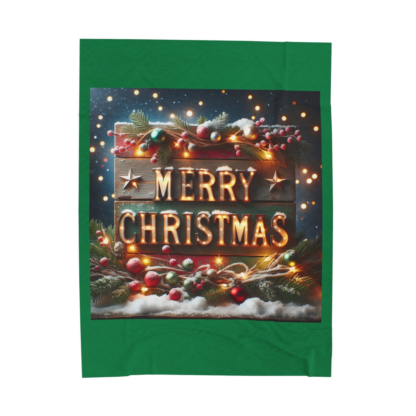 MERRY CHRISTMAS Velveteen Plush Blanket