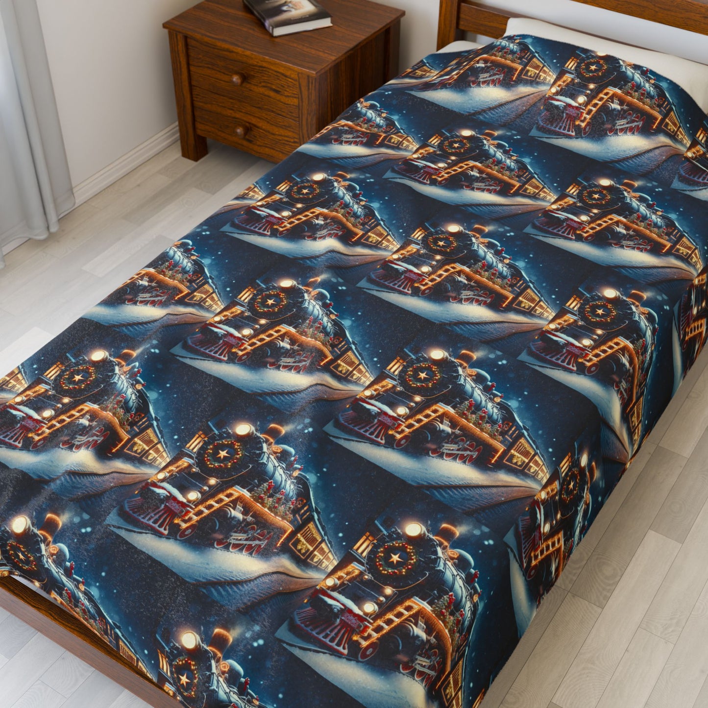 TRAINS Velveteen Plush Blanket