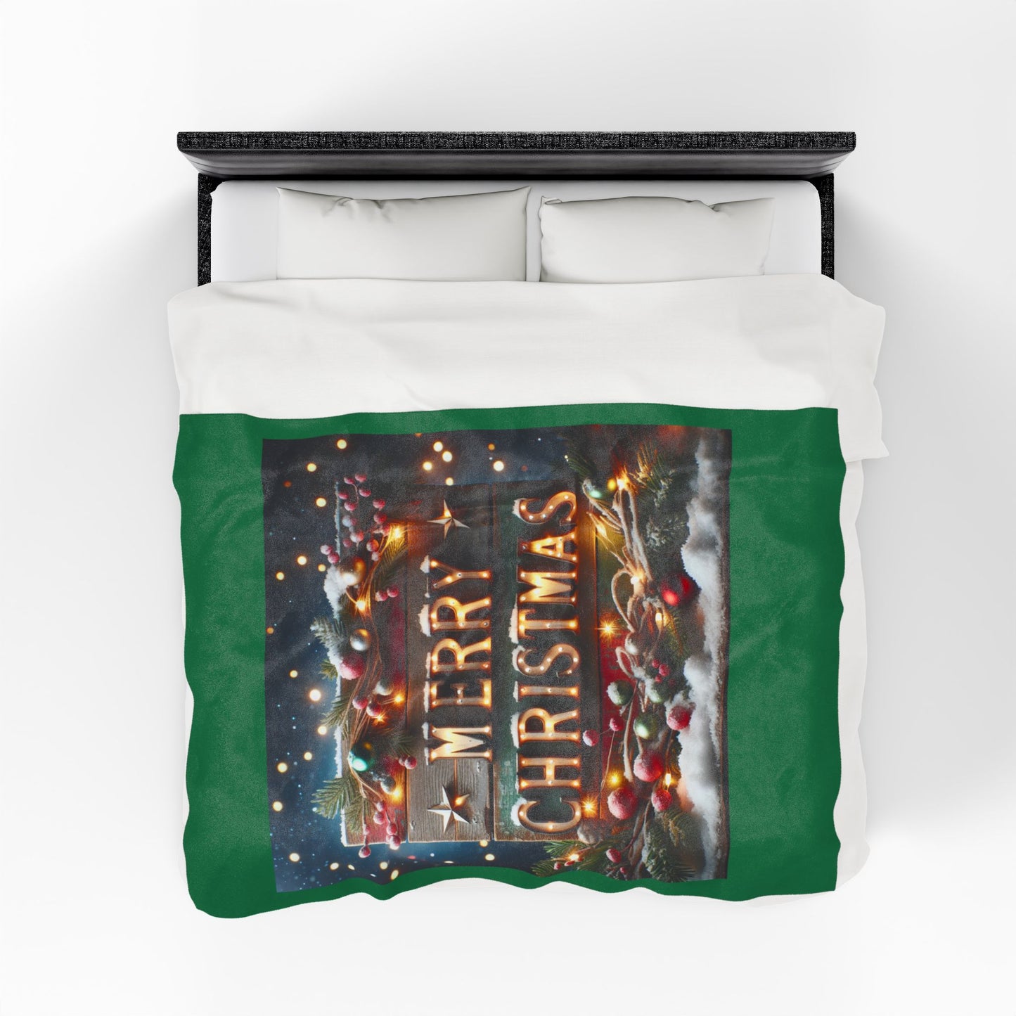 MERRY CHRISTMAS Velveteen Plush Blanket