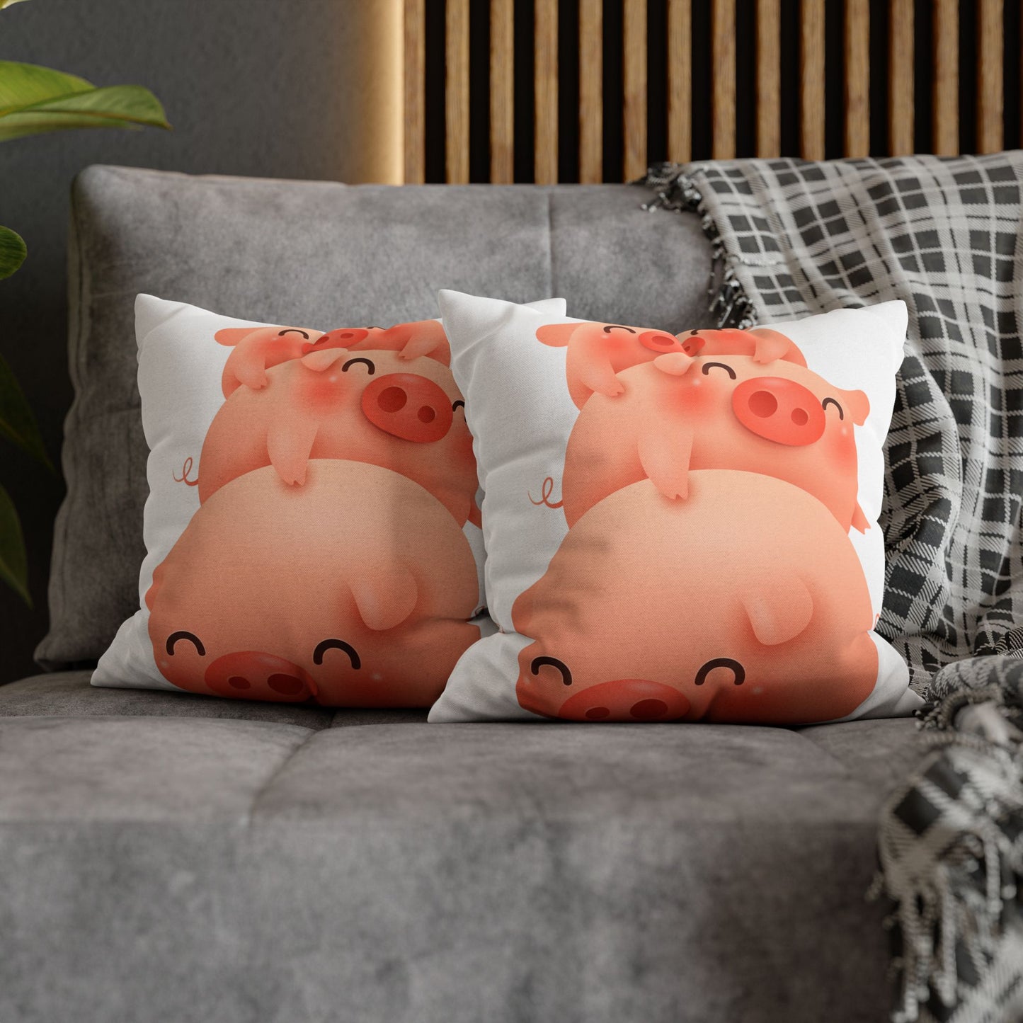 Spun Polyester Square Pillowcase