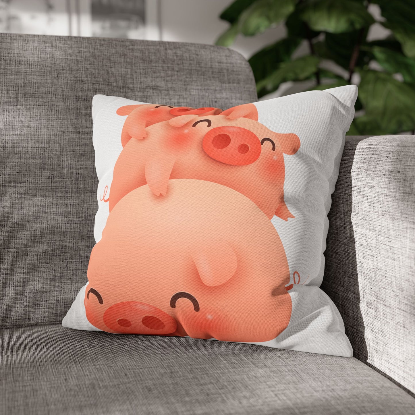 Spun Polyester Square Pillowcase
