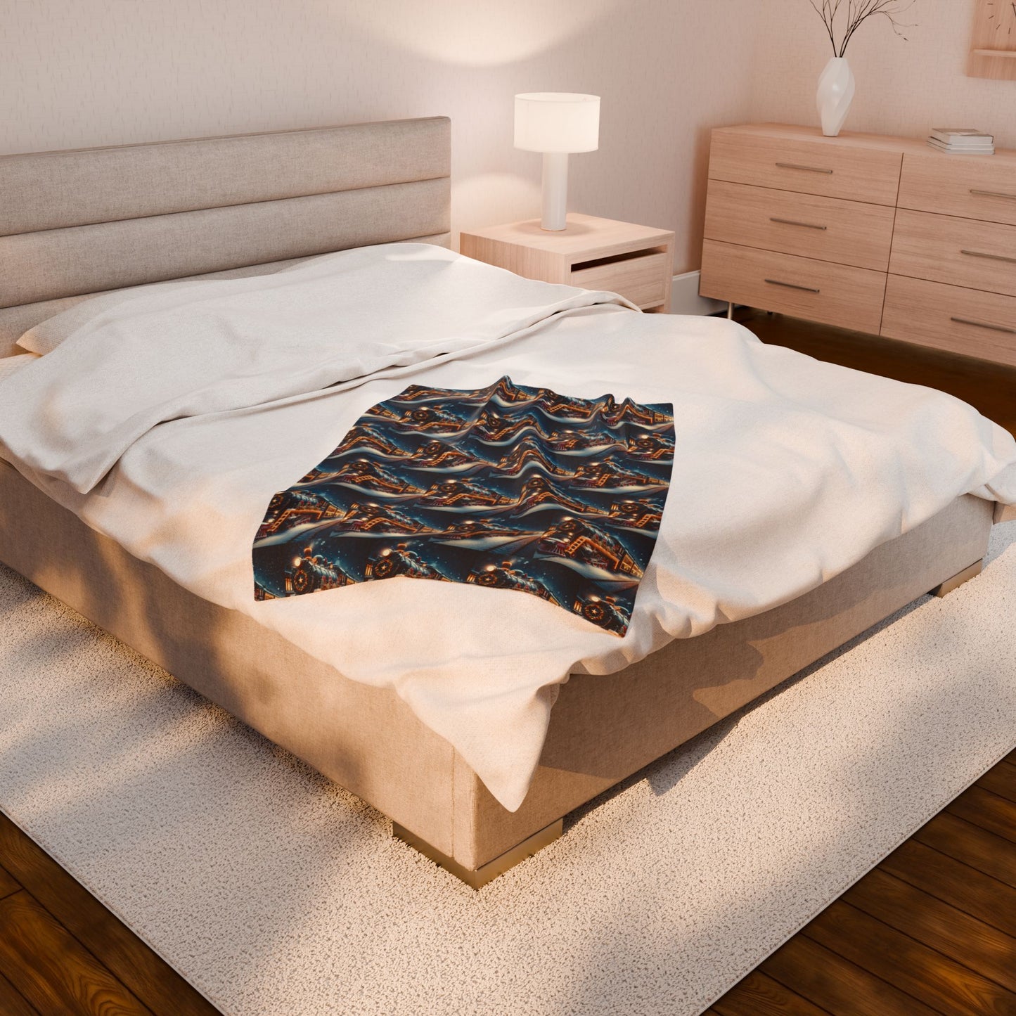 TRAINS Velveteen Plush Blanket