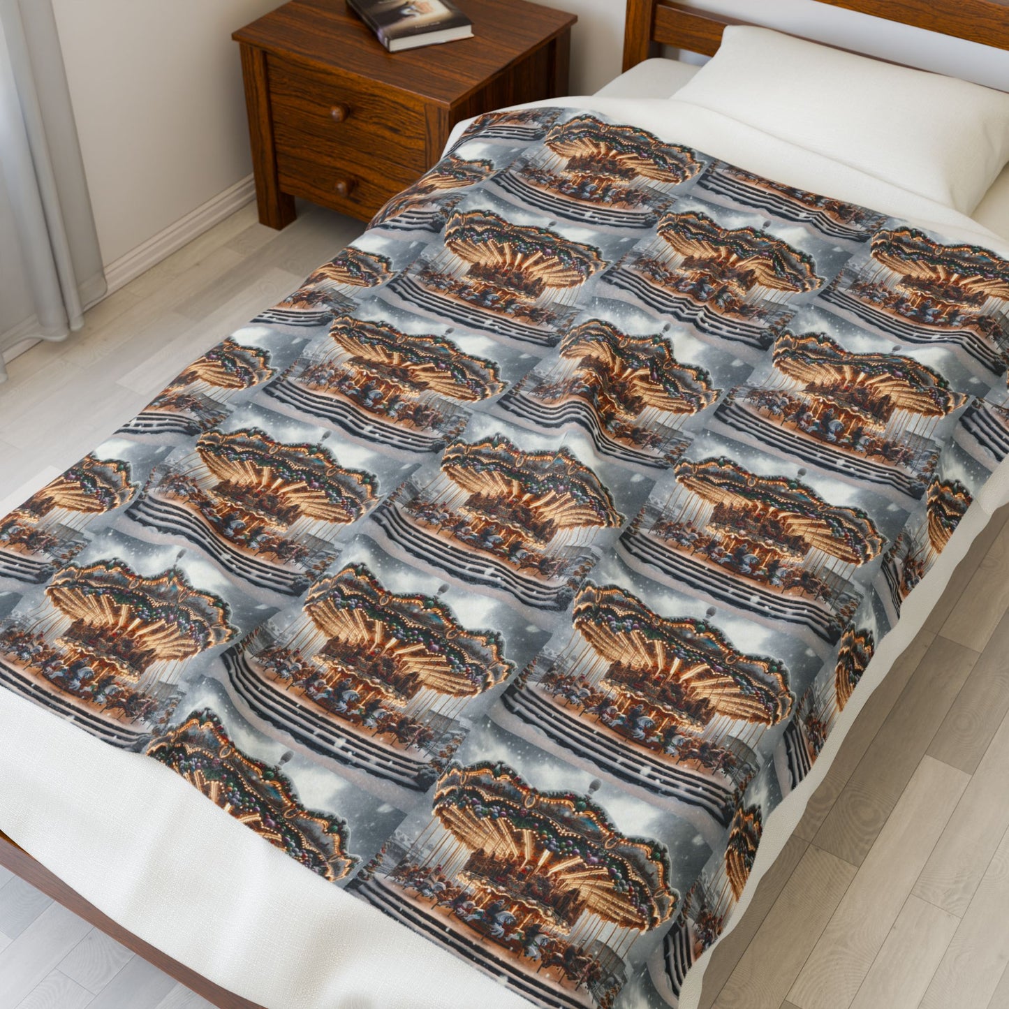CAROUSEL Velveteen Plush Blanket