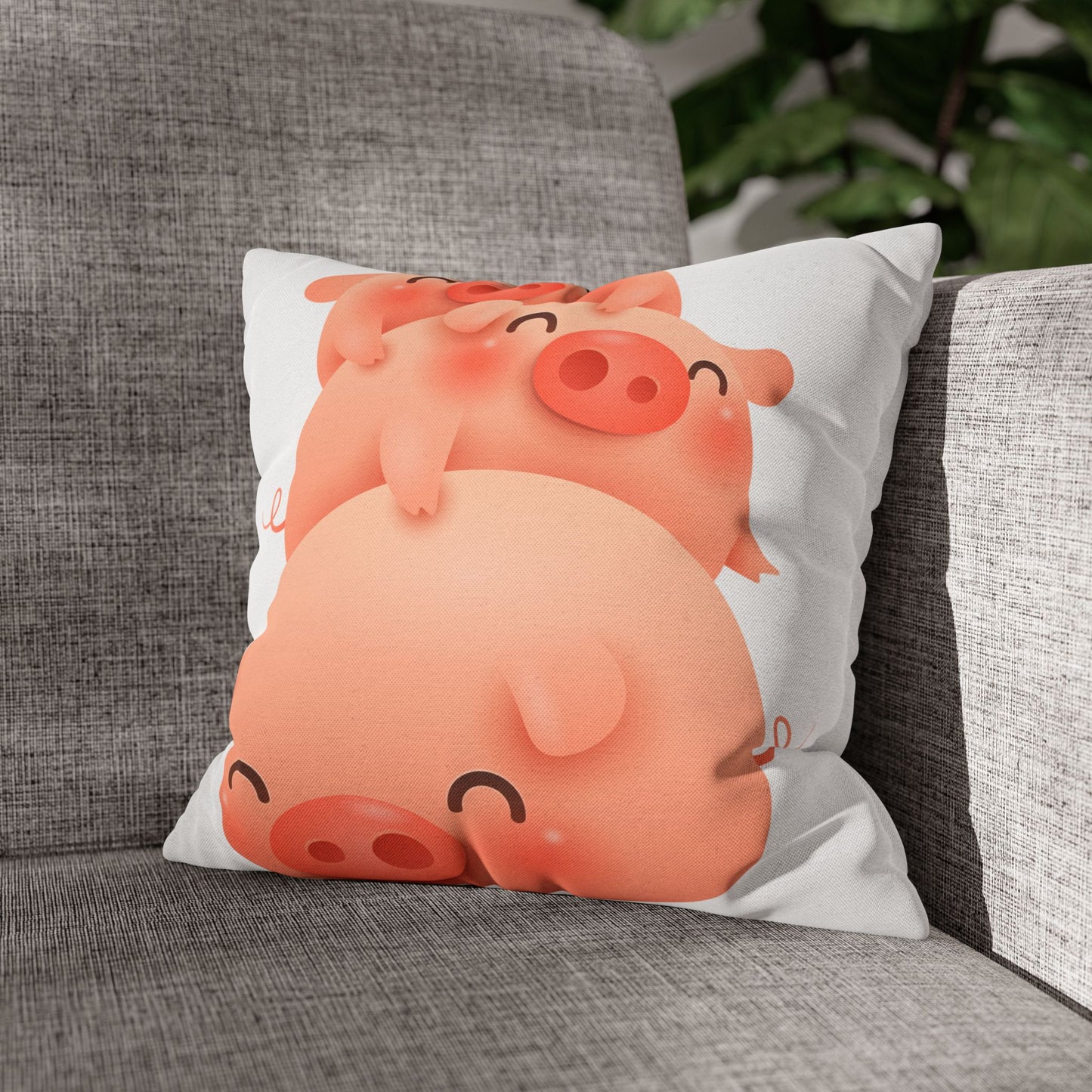 Spun Polyester Square Pillowcase