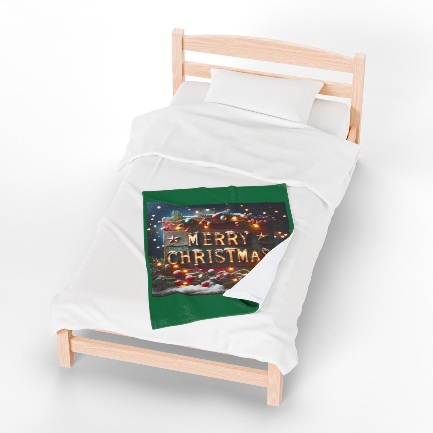 MERRY CHRISTMAS Velveteen Plush Blanket
