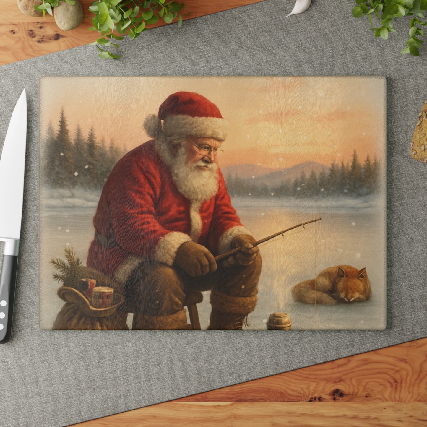 CHRISTMAS Glass Cutting Board