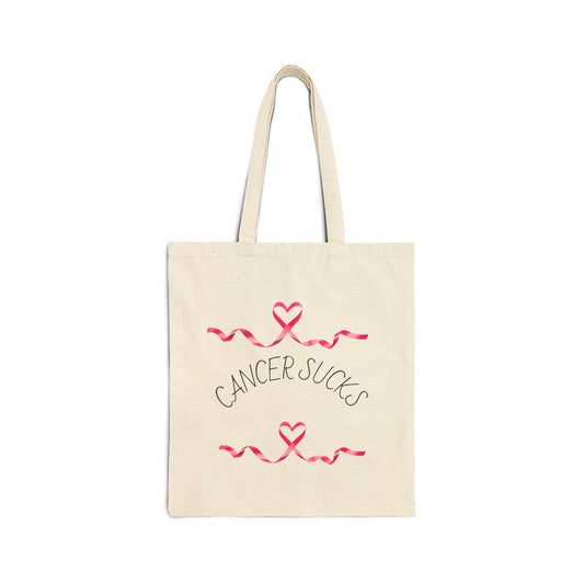 CANCER SUCKS Cotton Canvas Tote Bag