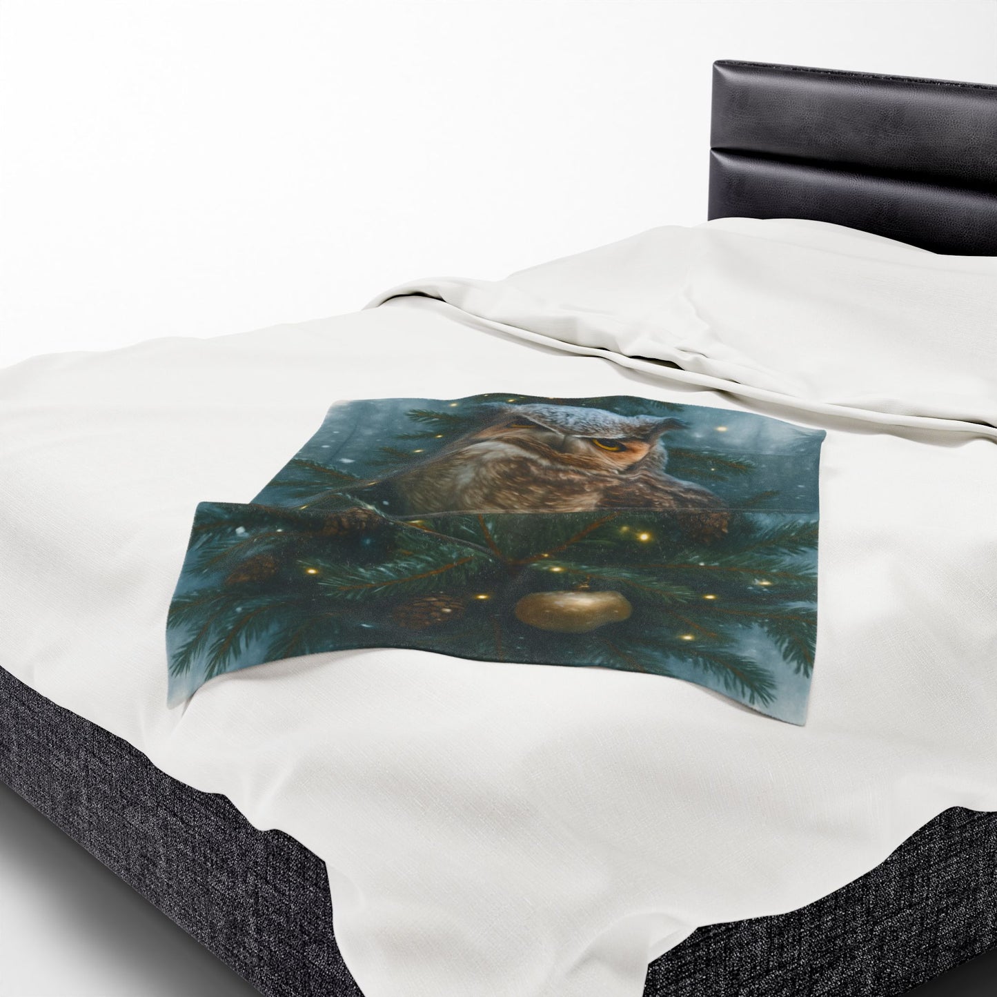 CHRISTAS OWL Velveteen Plush Blanket
