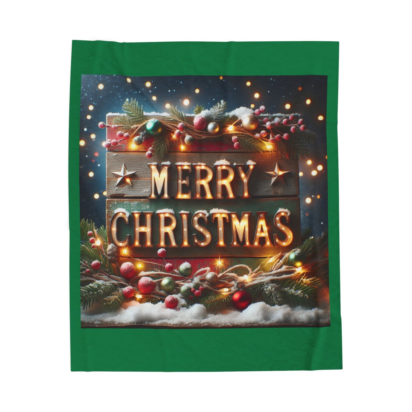 MERRY CHRISTMAS Velveteen Plush Blanket