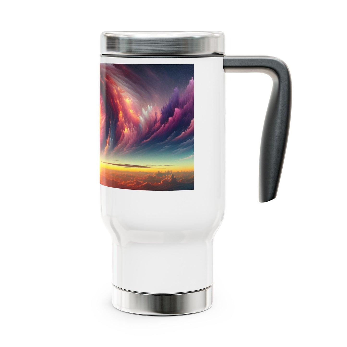 Stainless Steel Travel Mug with Handle, 14oz