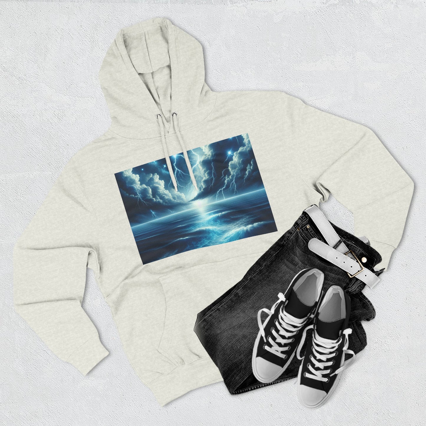 Three-Panel Fleece Hoodie