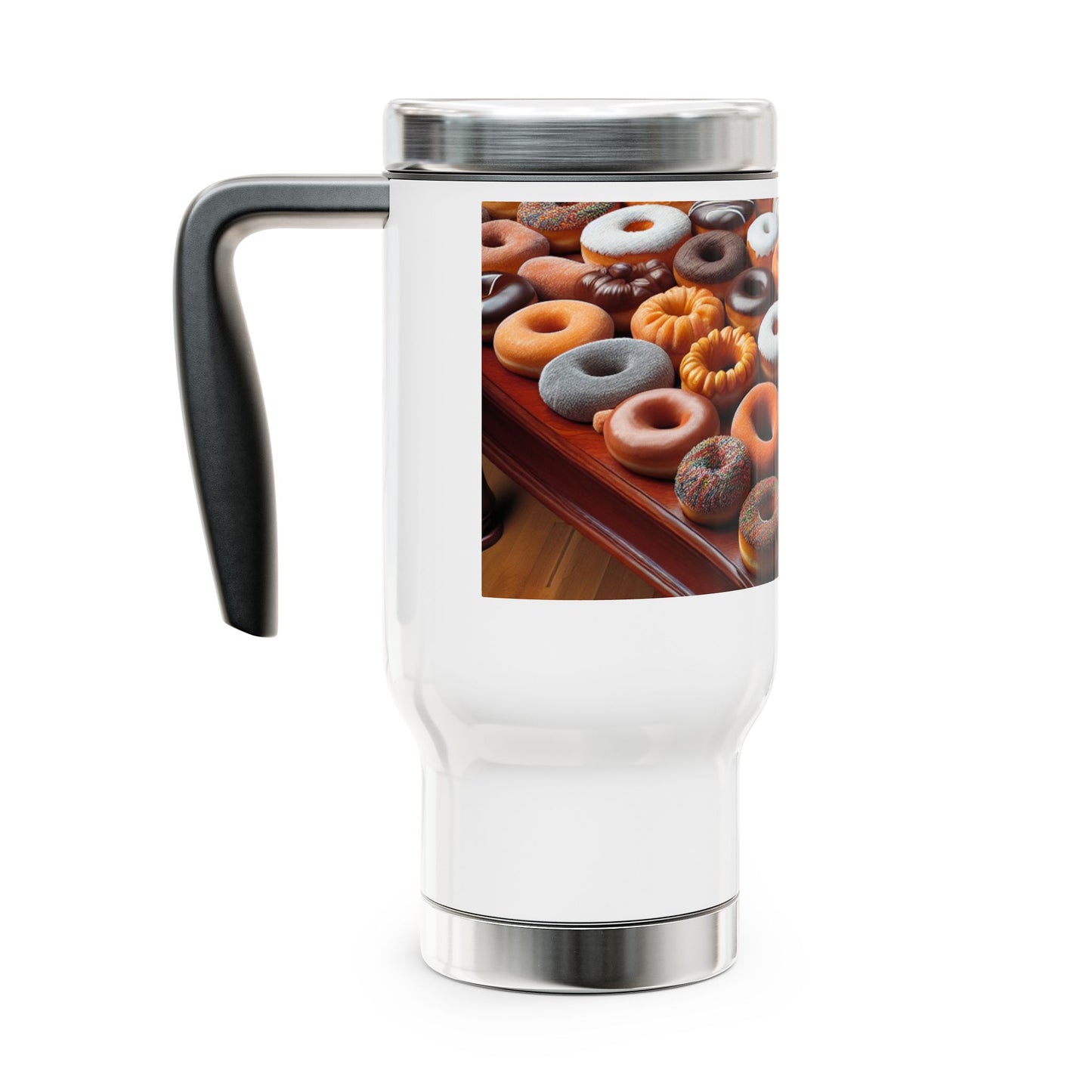 Stainless Steel Travel Mug with Handle, 14oz