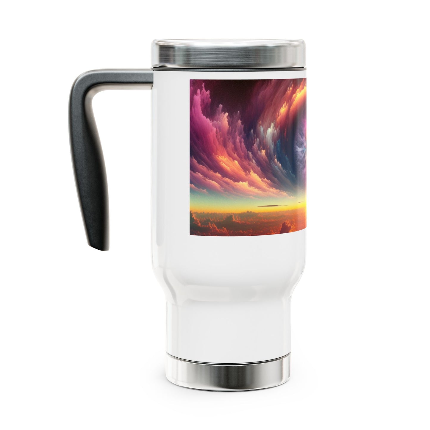 Stainless Steel Travel Mug with Handle, 14oz