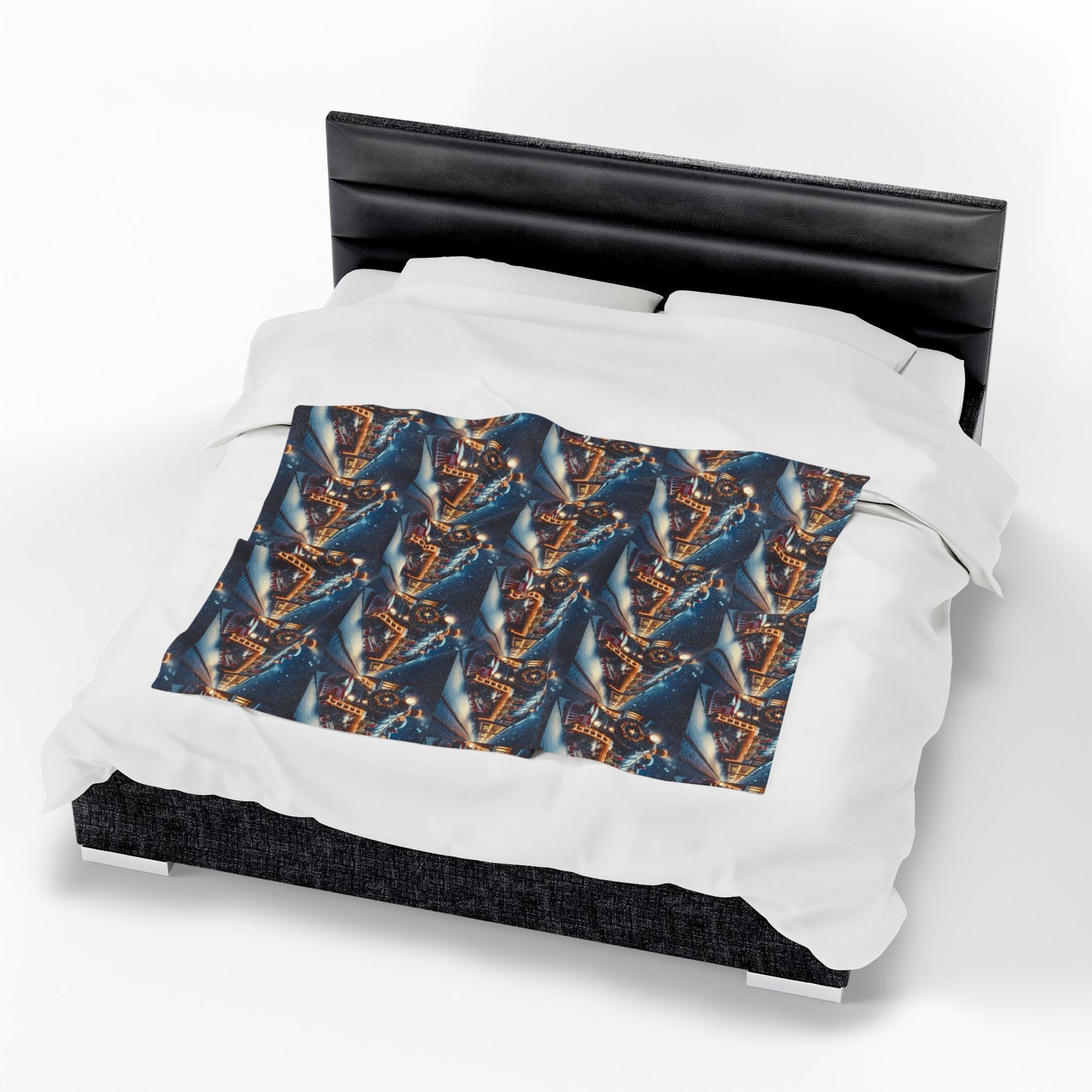 TRAINS Velveteen Plush Blanket