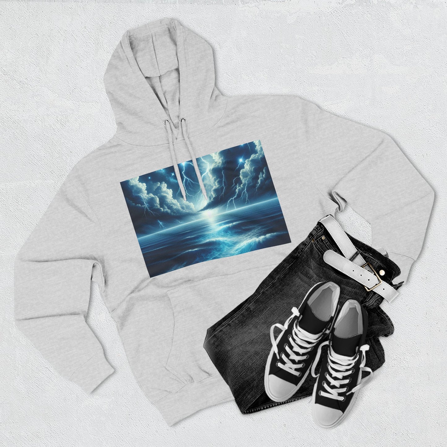 Three-Panel Fleece Hoodie