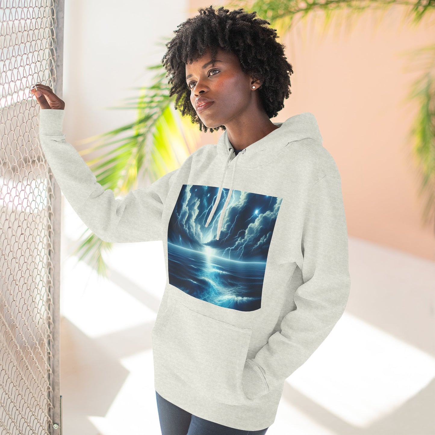 Three-Panel Fleece Hoodie