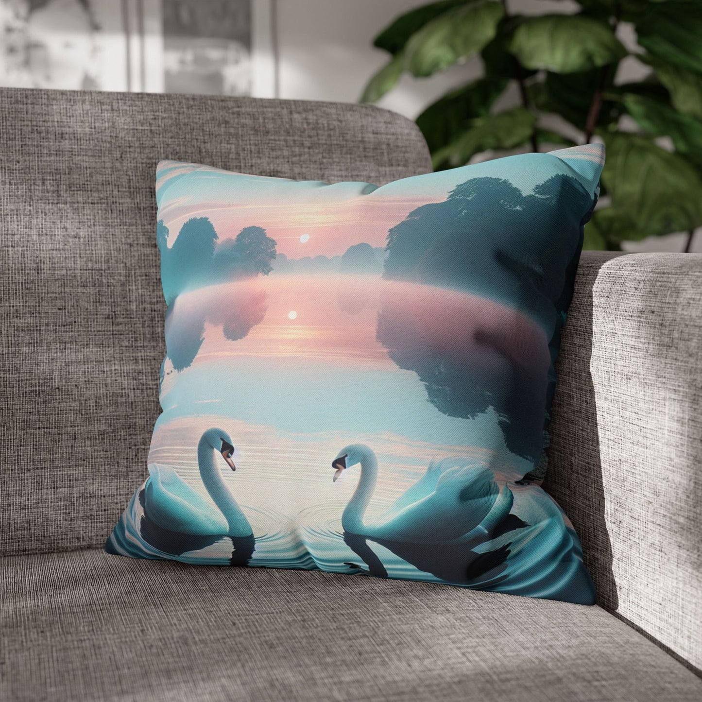 Spun Polyester Square Pillowcase