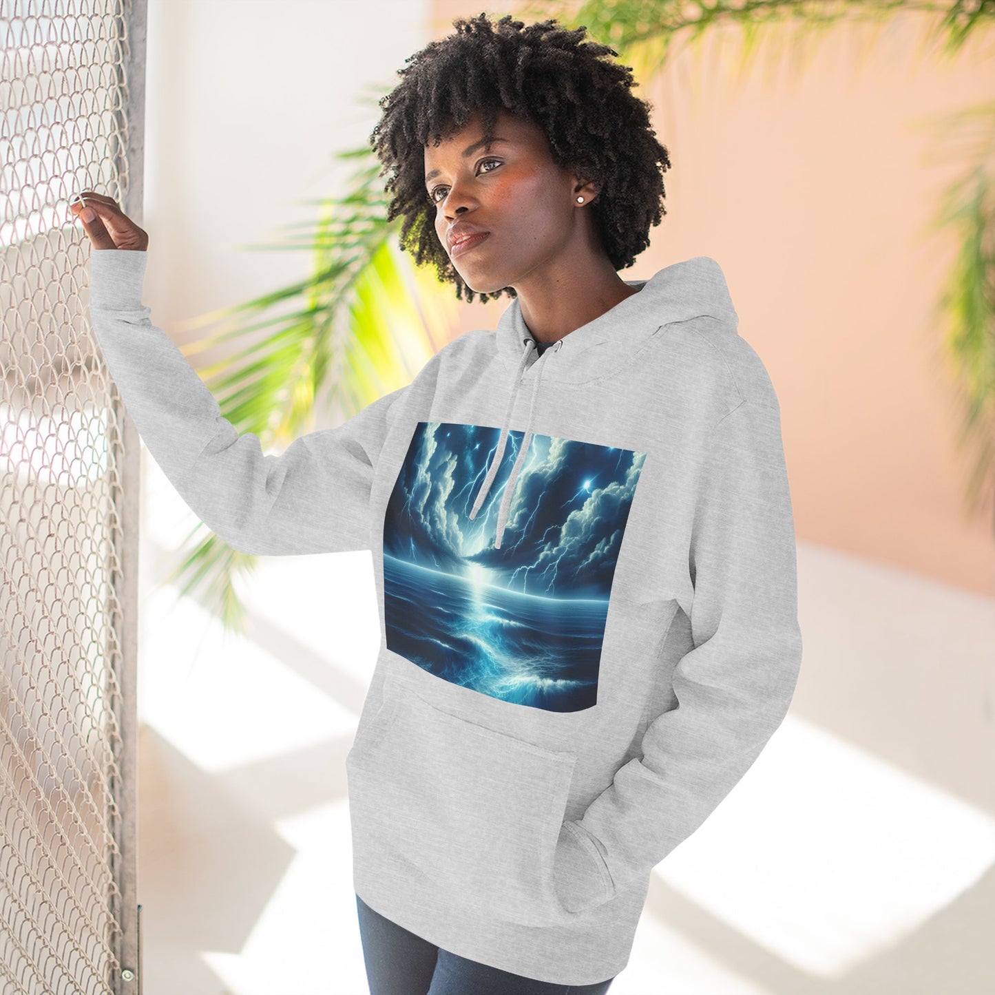 Three-Panel Fleece Hoodie