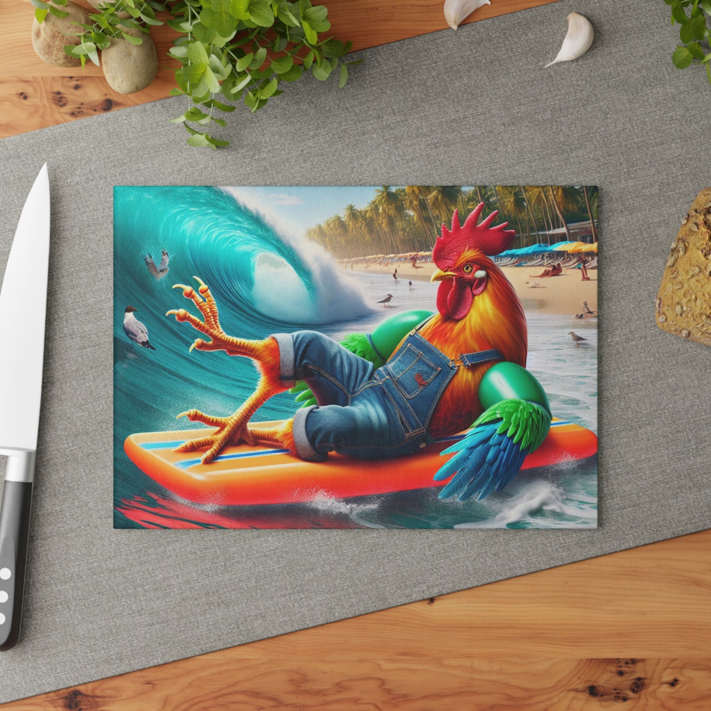 SURFNING ROOSTER cutting board