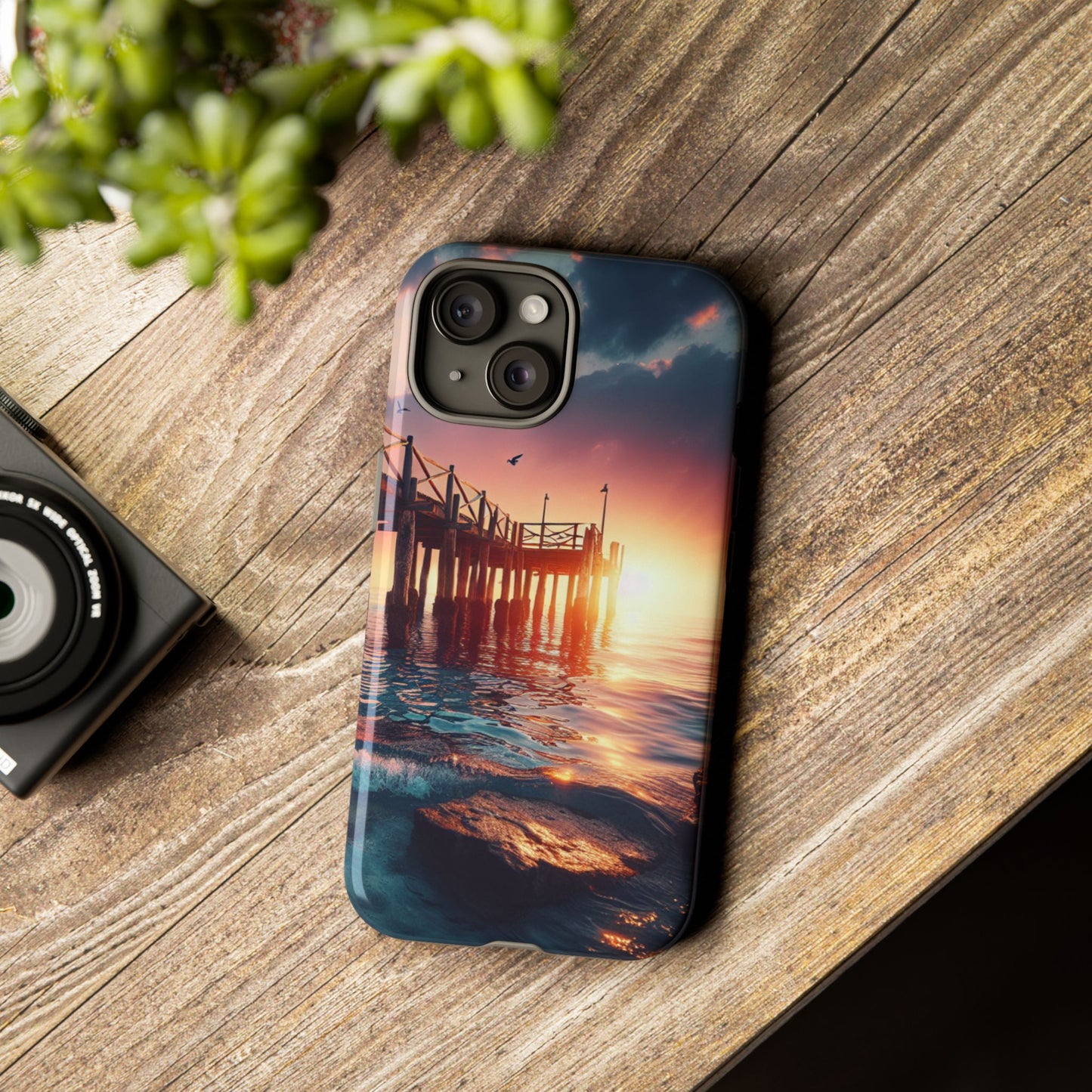 SUNSET on the PIER  phone case