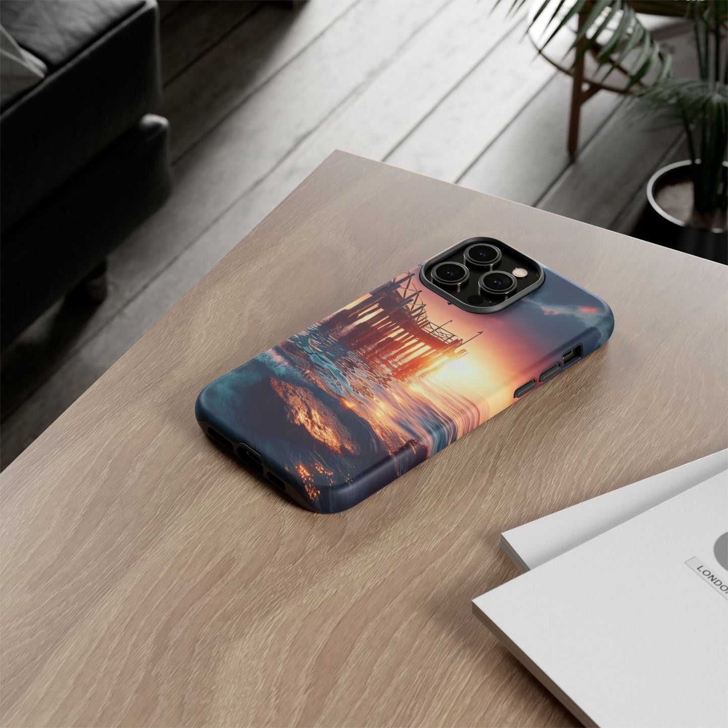 SUNSET on the PIER  phone case