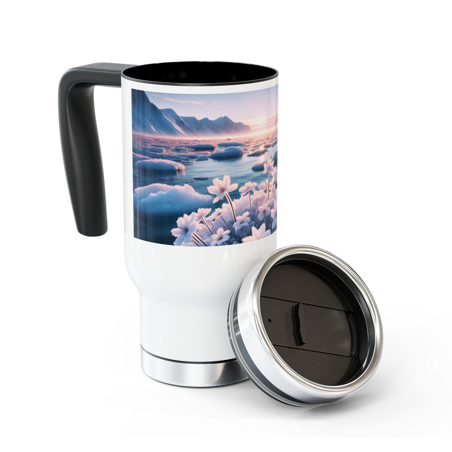 Stainless Steel Travel Mug with Handle, 14oz