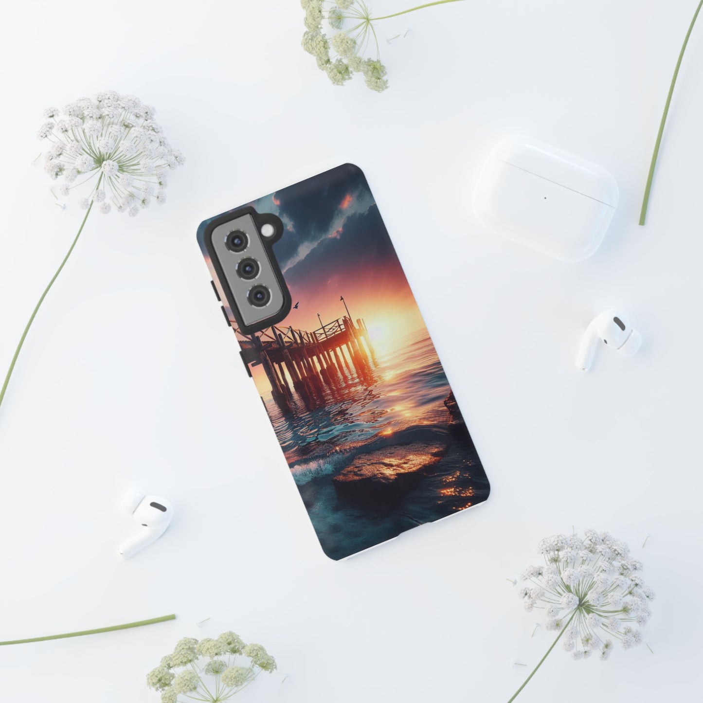 SUNSET on the PIER  phone case